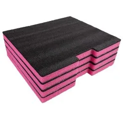 Titan AV EPE Foam Insert For 4RU Steel Drawer, Black & Pink
