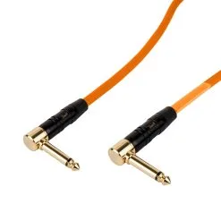 Titan AV 0.5m 1/4" Right Angle Jack To 1/4" Right Angle Jack Orange Guitar Patch Lead