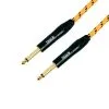 Titan AV 10m 1/4" To 1/4" Jack Orange-Black Fabric Guitar Lead
