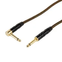 Titan AV 3m 1/4" To 1/4" Right Angle Jack, Orange Black Guitar Lead