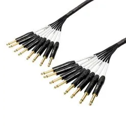 Titan AV 1m 1/4" Mono Jack To 1/4" Mono Jack TS 8 Channel Multicore Loom Cable Stage Snake
