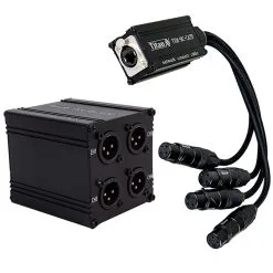 Titan AV RJ45 EtherCON Quad XLR-M Stage Box To Quad XLR-F Tails