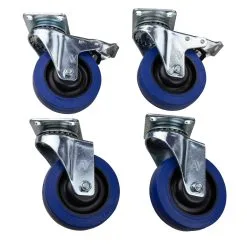 Titan AV 4" Premium Blue Castor Wheels Hi-Tech Performa - Set Of 4