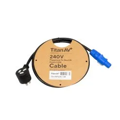 Titan AV 1.5m Piggy Back Plug To Neutrik PowerCon -Mixer Road Box Sales Shop TAV PBPCON 1.5M Studio 2